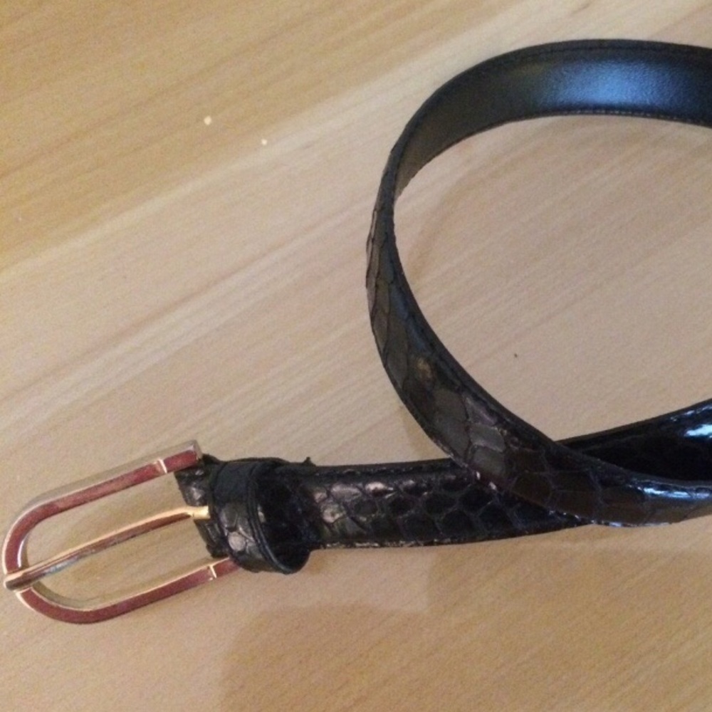 Black Snake Skin Belt (27 inch waist)